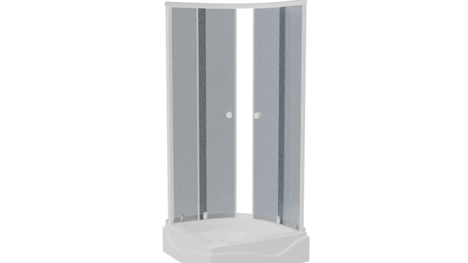 Curved Glass Shower Enclosure 3D Model - Professional 3D Model Render 7