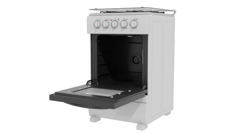 Stylish Kitchen Gas Stove Model - Professional 3D Model Render 12