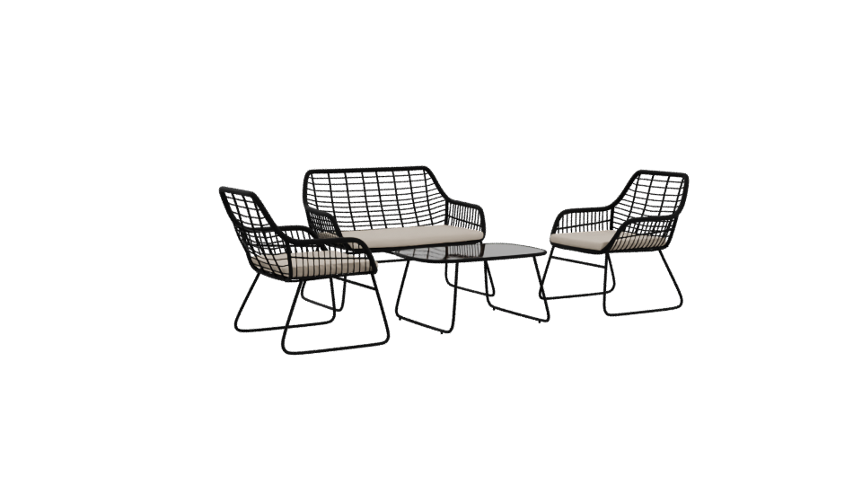Stylish Outdoor Seating Set 3D - Professional 3D Model Render 10
