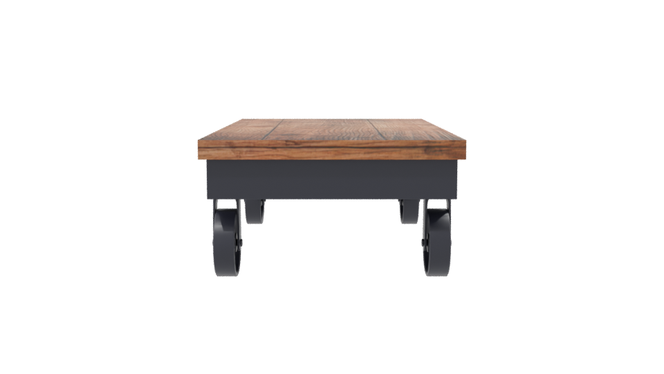 Industrial Wooden Coffee Table 3D - Professional 3D Model Render 8