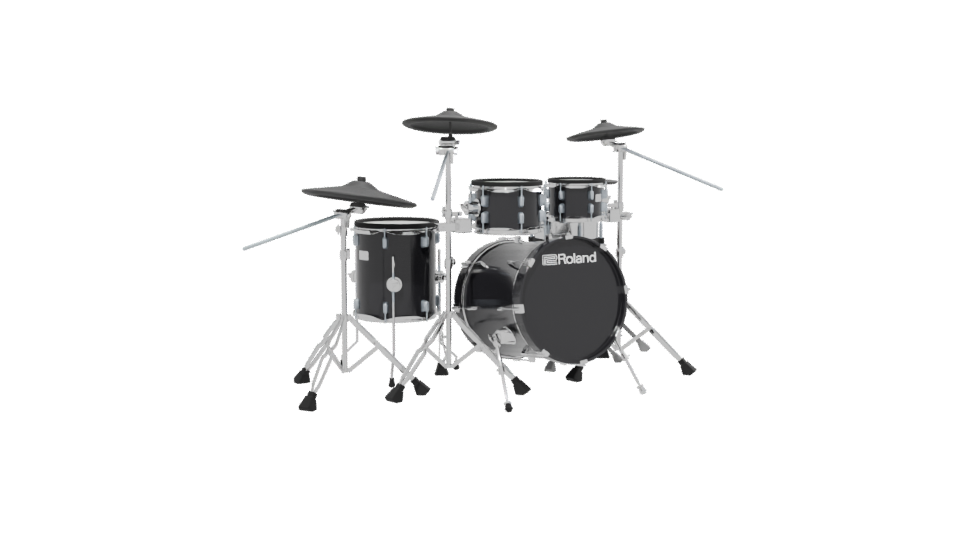 Realistic Black Drum Set 3D - Professional 3D Model Render 13