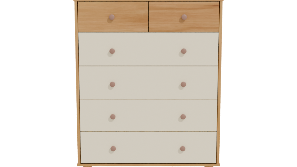 Stylish Modern Wooden Dresser 3D Model - Professional 3D Model Render 11