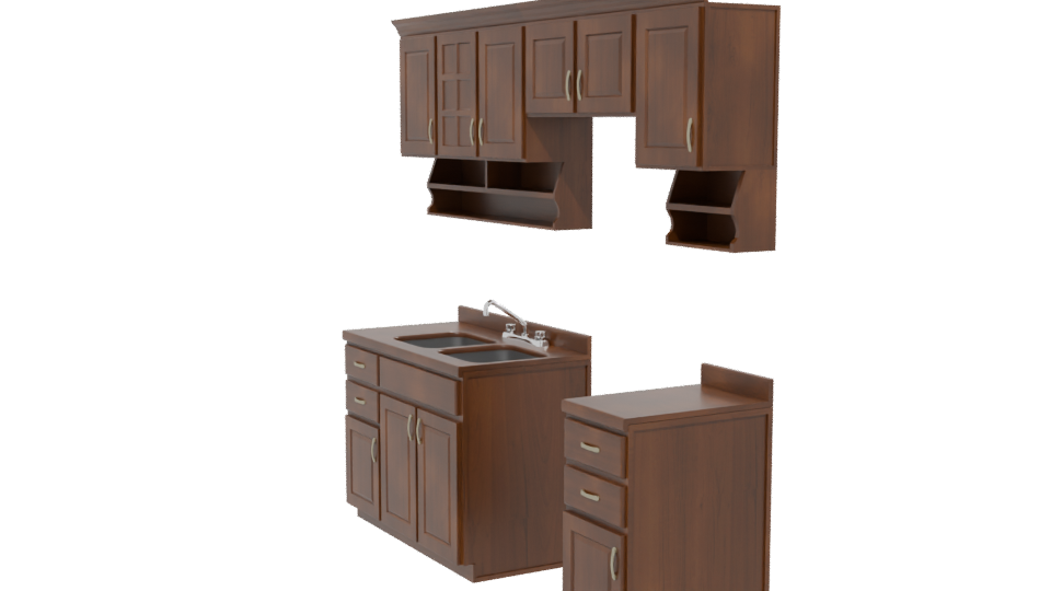 Elegant Kitchen Furniture Set 3D - Professional 3D Model Render 13