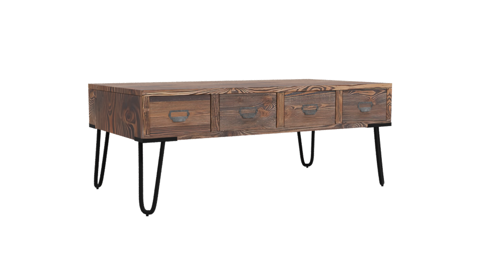 Rustic Wooden Coffee Table 3D - Professional 3D Model Render 10