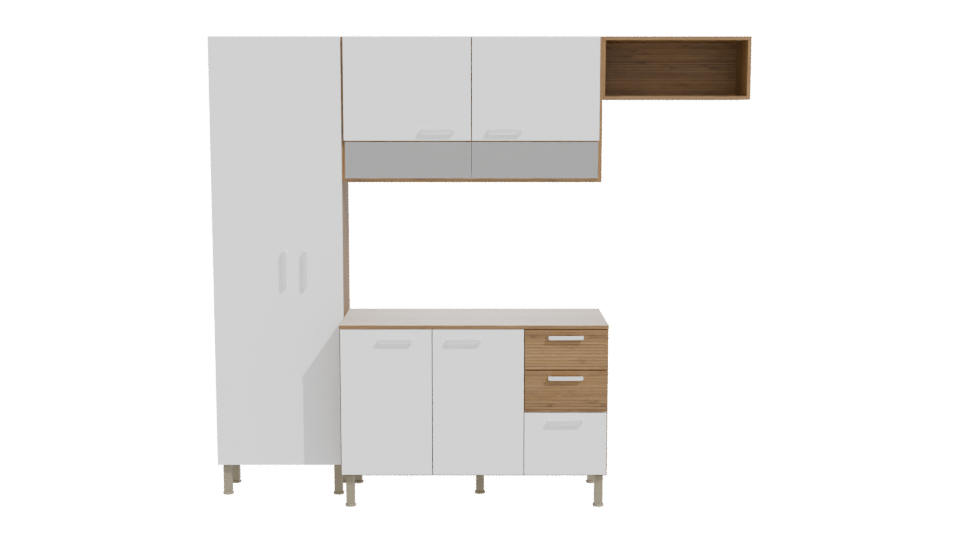Contemporary Wooden Cabinet Set 3D - Professional 3D Model Render 11