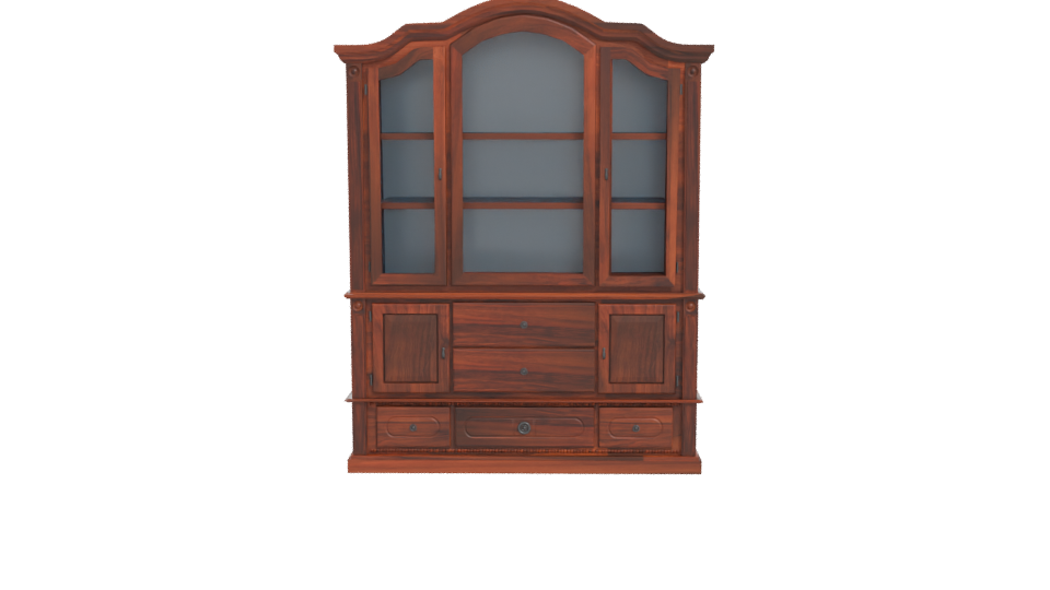 Vintage Display Cabinet 3D Model - Professional 3D Model Render 11