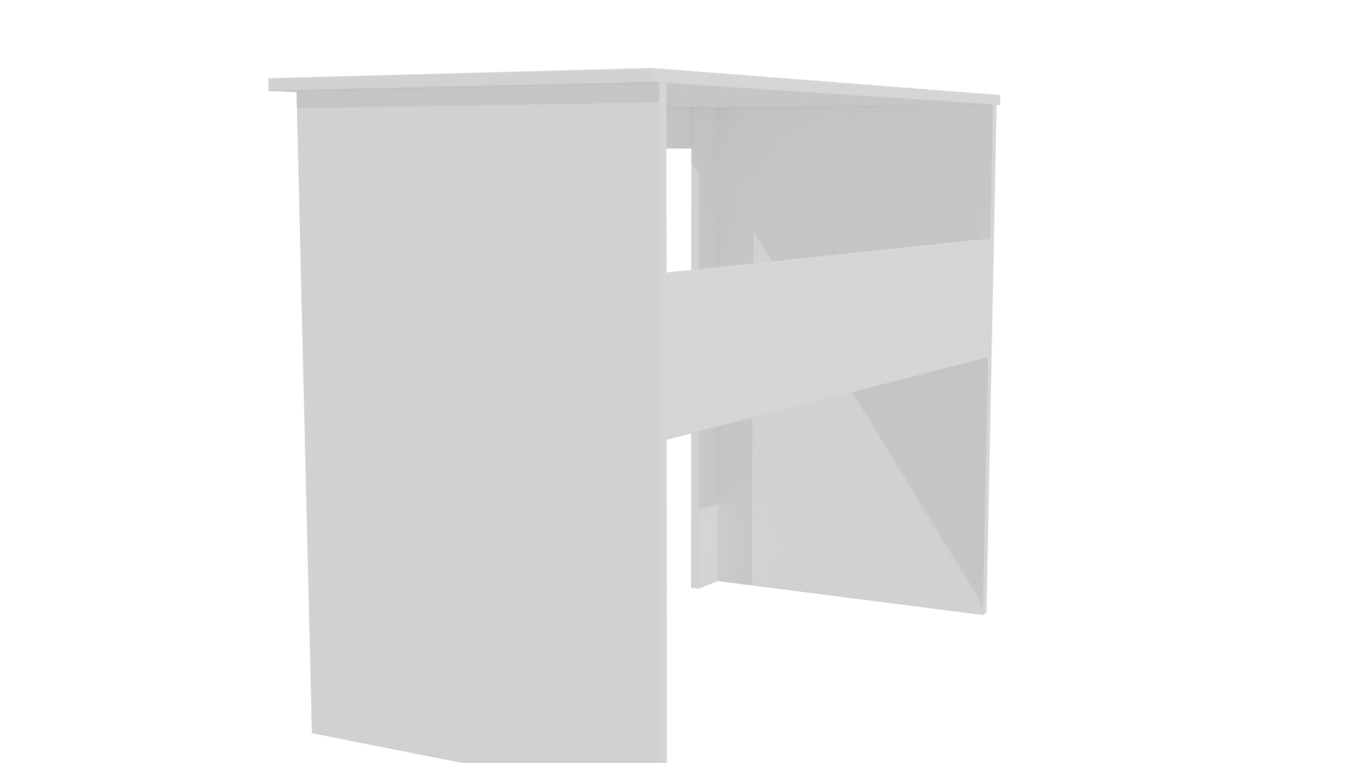 Minimalist White Writing Table 3D - Professional 3D Model Render 3