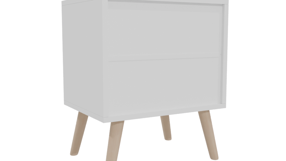 Minimalist Wooden Nightstand 3D Model - Professional 3D Model Render 4