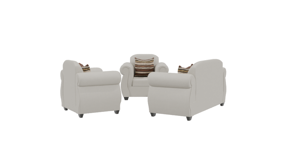 Elegant Upholstered Sofa Set 3D - Professional 3D Model Render 3