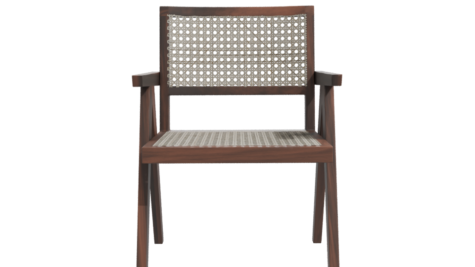 Stylish Wooden Armchair 3D Model - Professional 3D Model Render 11