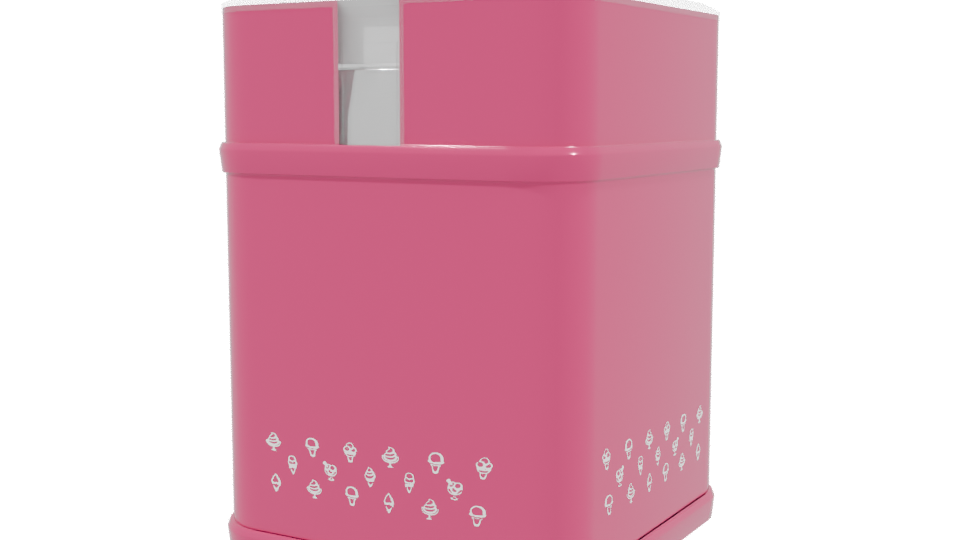 Stylish Pink Mini Fridge 3D - Professional 3D Model Render 3
