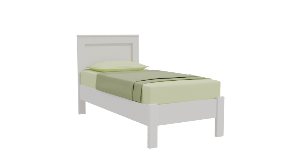Minimalist Twin Bed 3D Model - Professional 3D Model Render 10