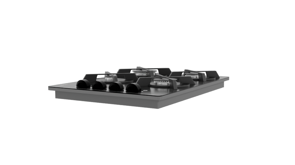 Sleek Gas Cooktop 3D Model - Professional 3D Model Render 3