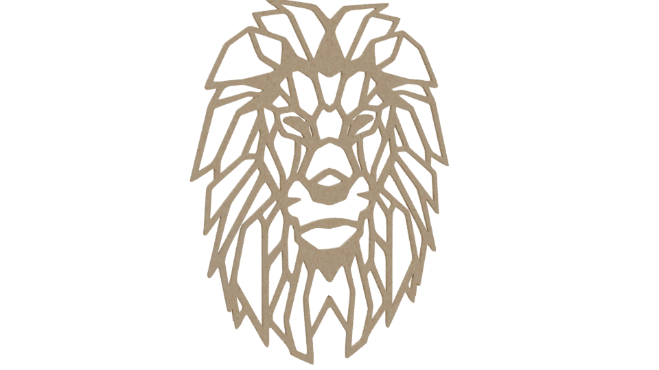 Stylized Lion Head Emblem 3D - Professional 3D Model Render 10