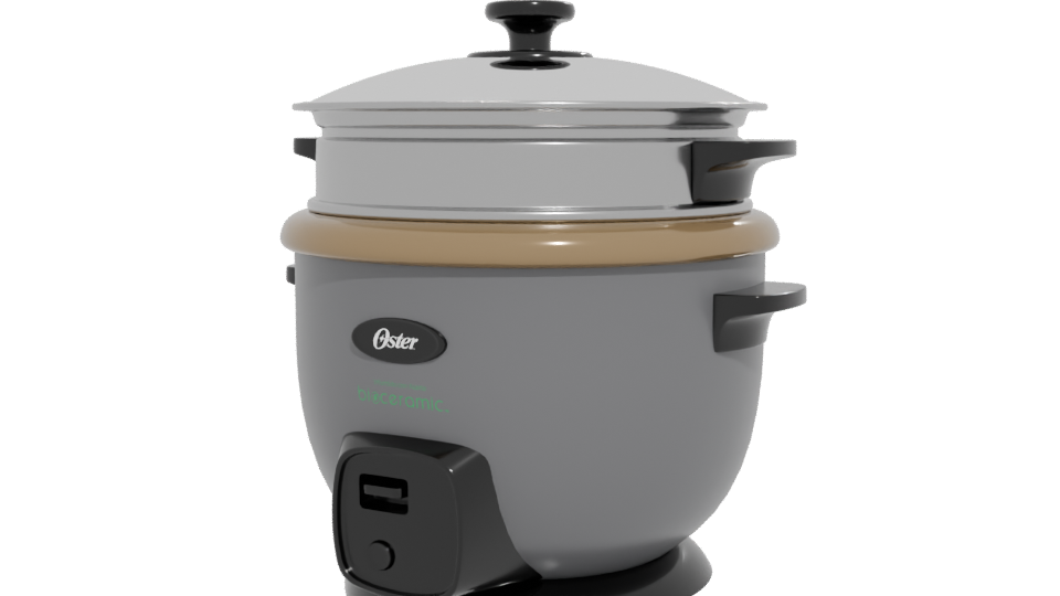 Ceramic Electric Rice Cooker 3D Model - Professional 3D Model Render 12