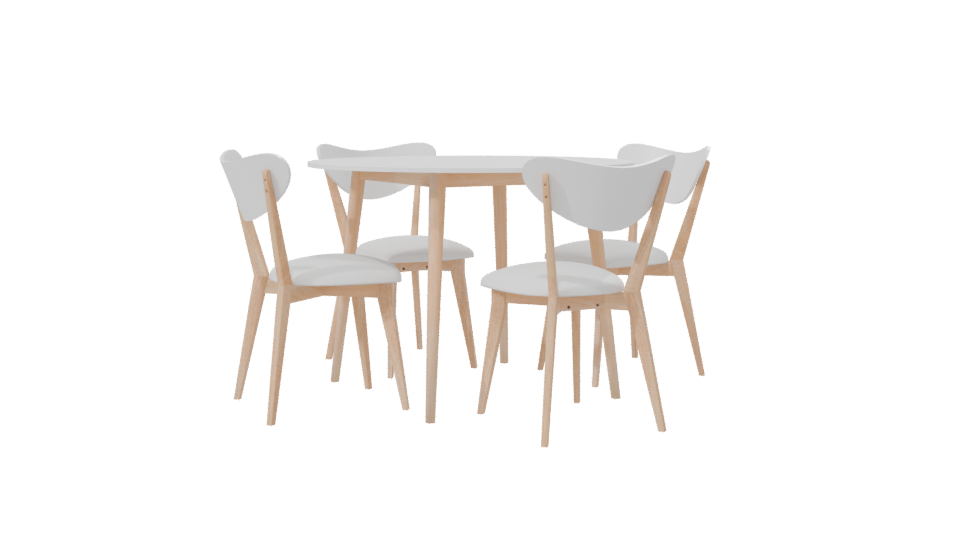Dining Table with 4 Chairs 3D - Professional 3D Model Render 7
