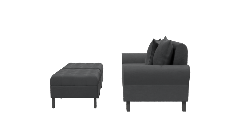 Modern Sofa with Poufs 3D - Professional 3D Model Render 2
