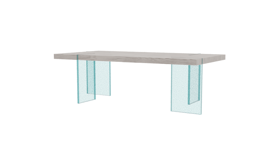 Contemporary Glass-Top Dining Table - Professional 3D Model Render 9