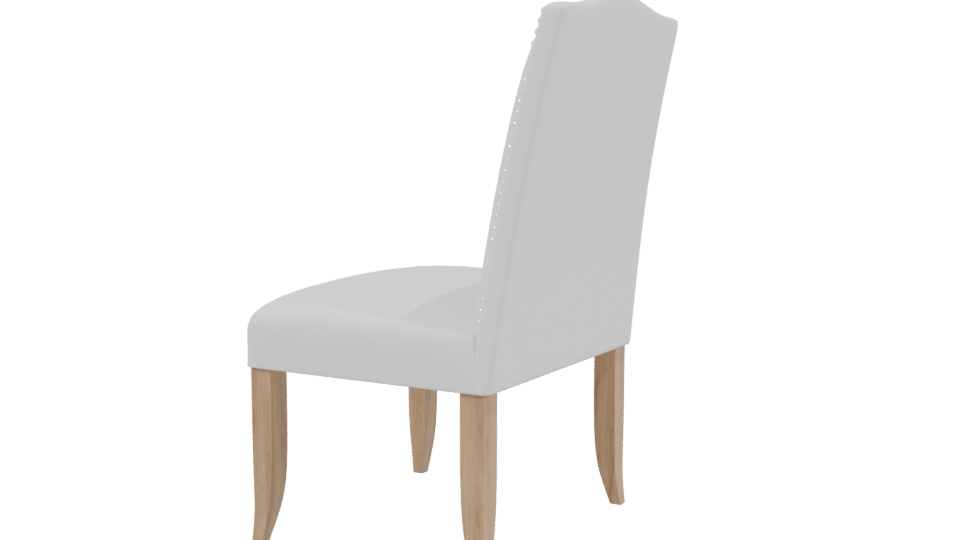 Elegant White Dining Chair Model - Professional 3D Model Render 3