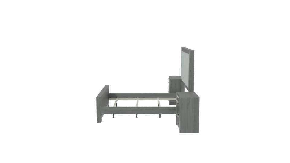 Stylish Bed with Nightstands 3D - Professional 3D Model Render 2