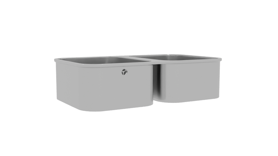 Dual Basin Stainless Steel Sink - Professional 3D Model Render 4