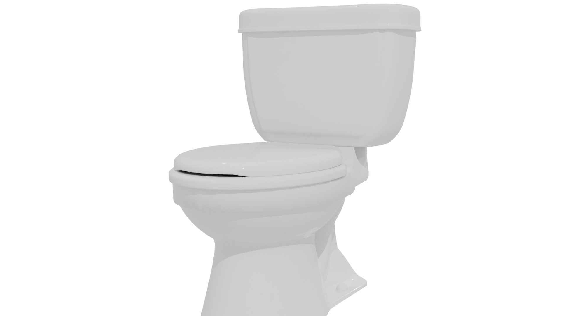 Stylish White Ceramic Toilet 3D Model - Professional 3D Model Render 12