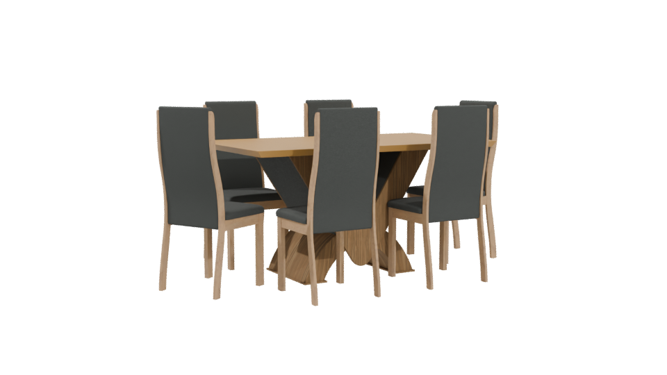 Elegant Dining Table Set 3D - Professional 3D Model Render 4