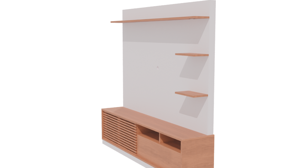 Stylish Wooden TV Unit Model - Professional 3D Model Render 13