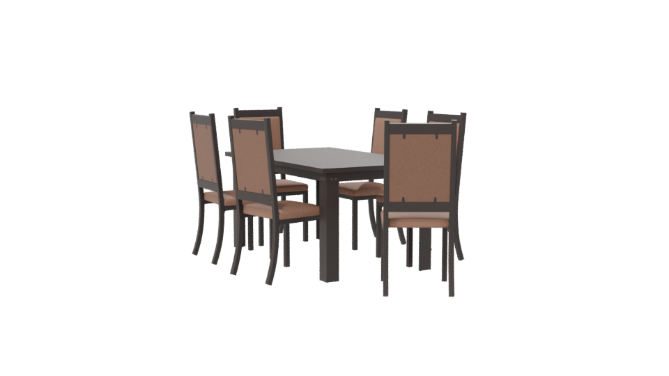 Stylish Modern Dining Table Set 3D Model - Professional 3D Model Render 7