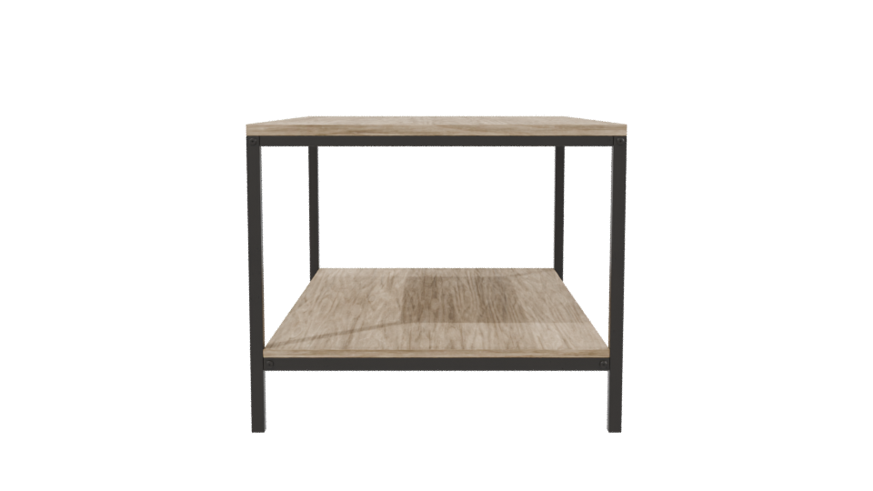 Rustic Wooden Table with Metal Frame 3D Model - Professional 3D Model Render 2