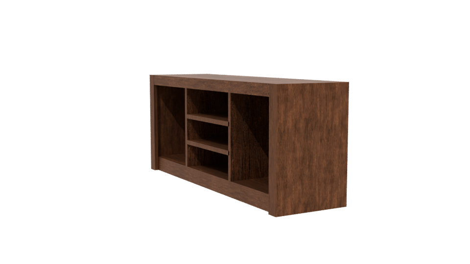 Stylish Wooden Media Console 3D - Professional 3D Model Render 13
