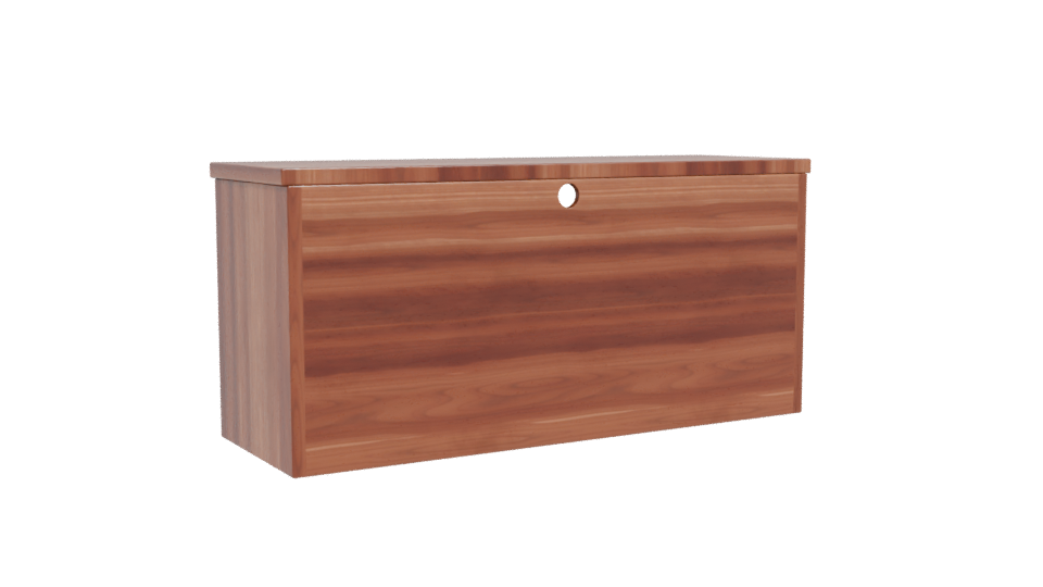 Elegant Wooden TV Stand with Storage Baskets 3D Model - Professional 3D Model Render 4