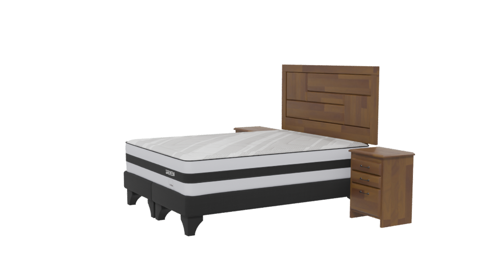 Elegant Wooden Bed Set 3D - Professional 3D Model Render 13