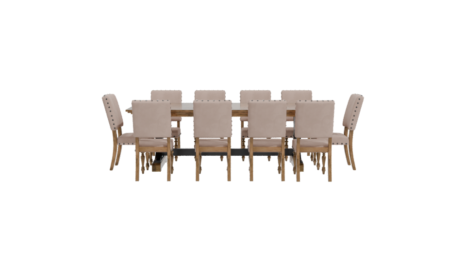 Elegant Dining Table with Chairs 3D - Professional 3D Model Render 11