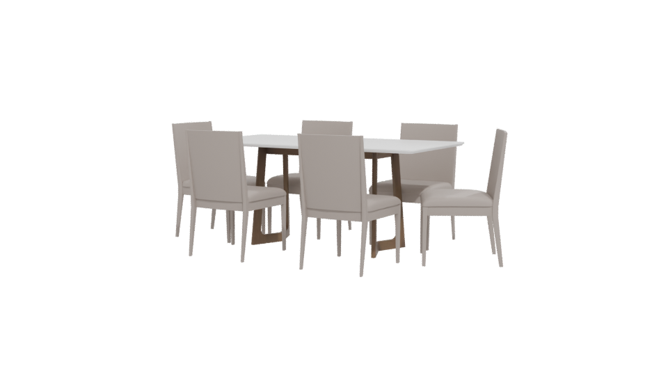 Stylish Wooden Dining Set 3D - Professional 3D Model Render 12