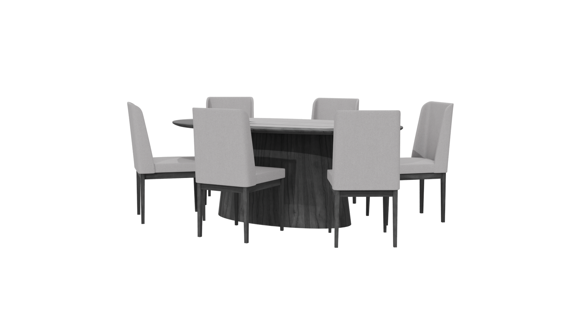Stylish Round Dining Table Set - Professional 3D Model Render 6