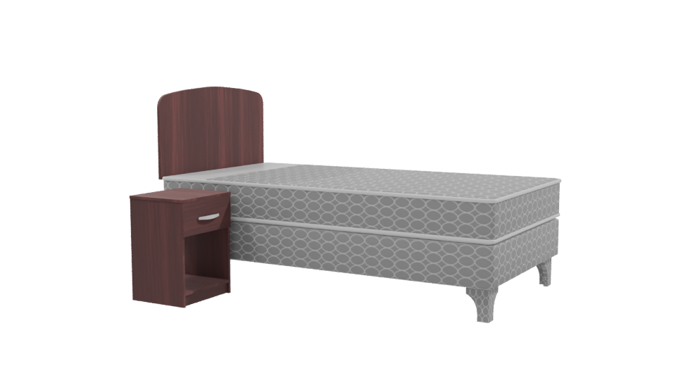 Stylish Single Bed Model 3D - Professional 3D Model Render 9
