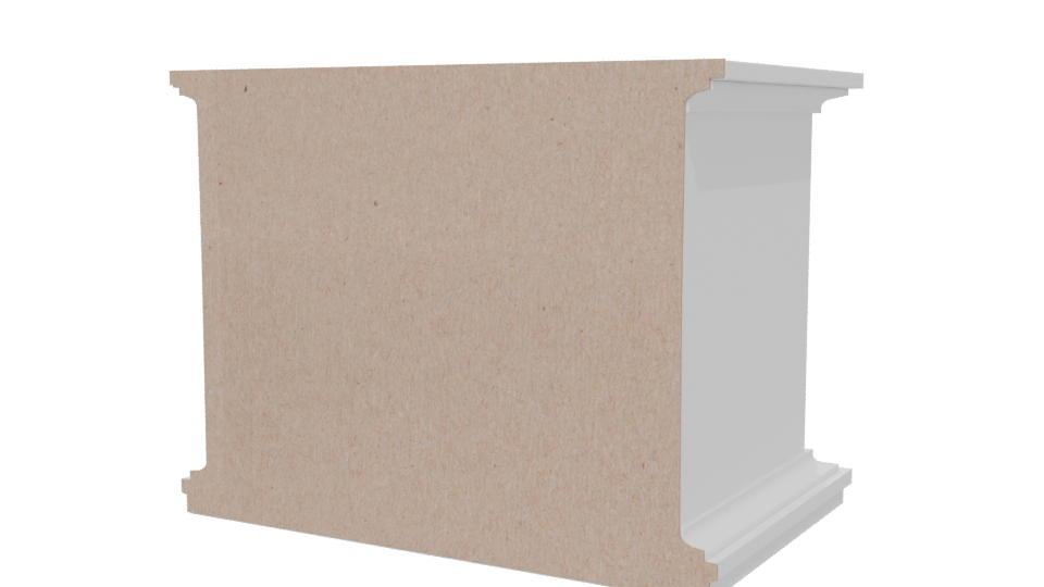 Elegant Two-Drawer Nightstand 3D - Professional 3D Model Render 6