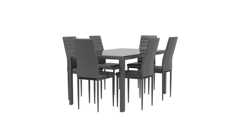 Stylish Modern Dining Table Set 3D Model - Professional 3D Model Render 3