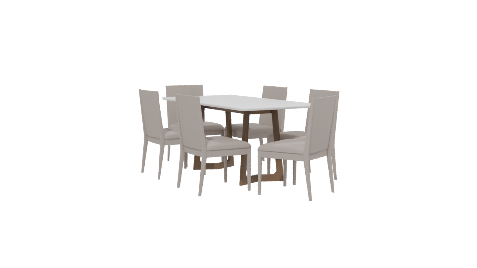 Stylish Wooden Dining Set 3D - Professional 3D Model Render 13