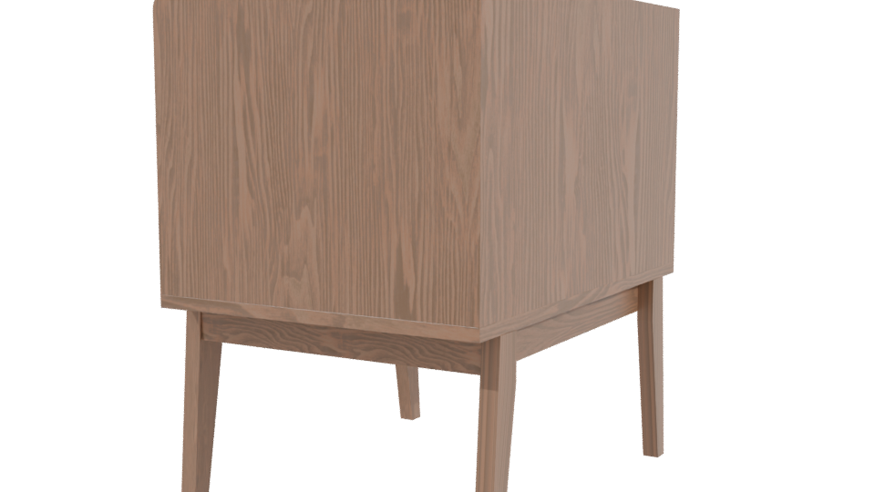 Stylish Wooden Nightstand Model 3D - Professional 3D Model Render 3