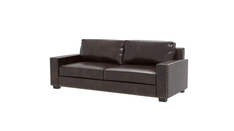 Luxurious Brown Leather Sofa 3D Model - Professional 3D Model Render 12