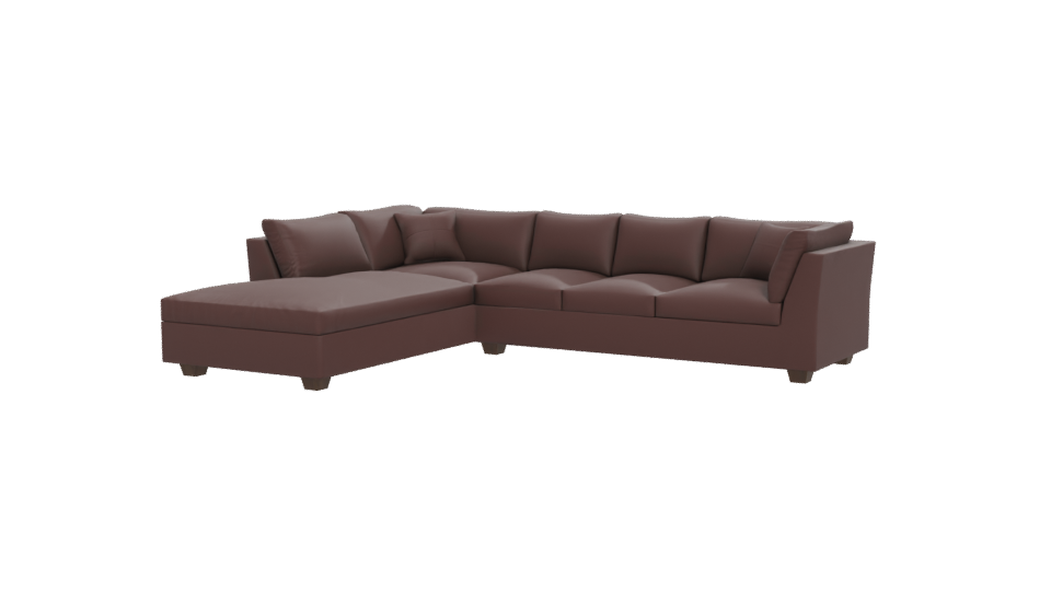 Contemporary Modular Leather Sofa 3D Model - Professional 3D Model Render 12