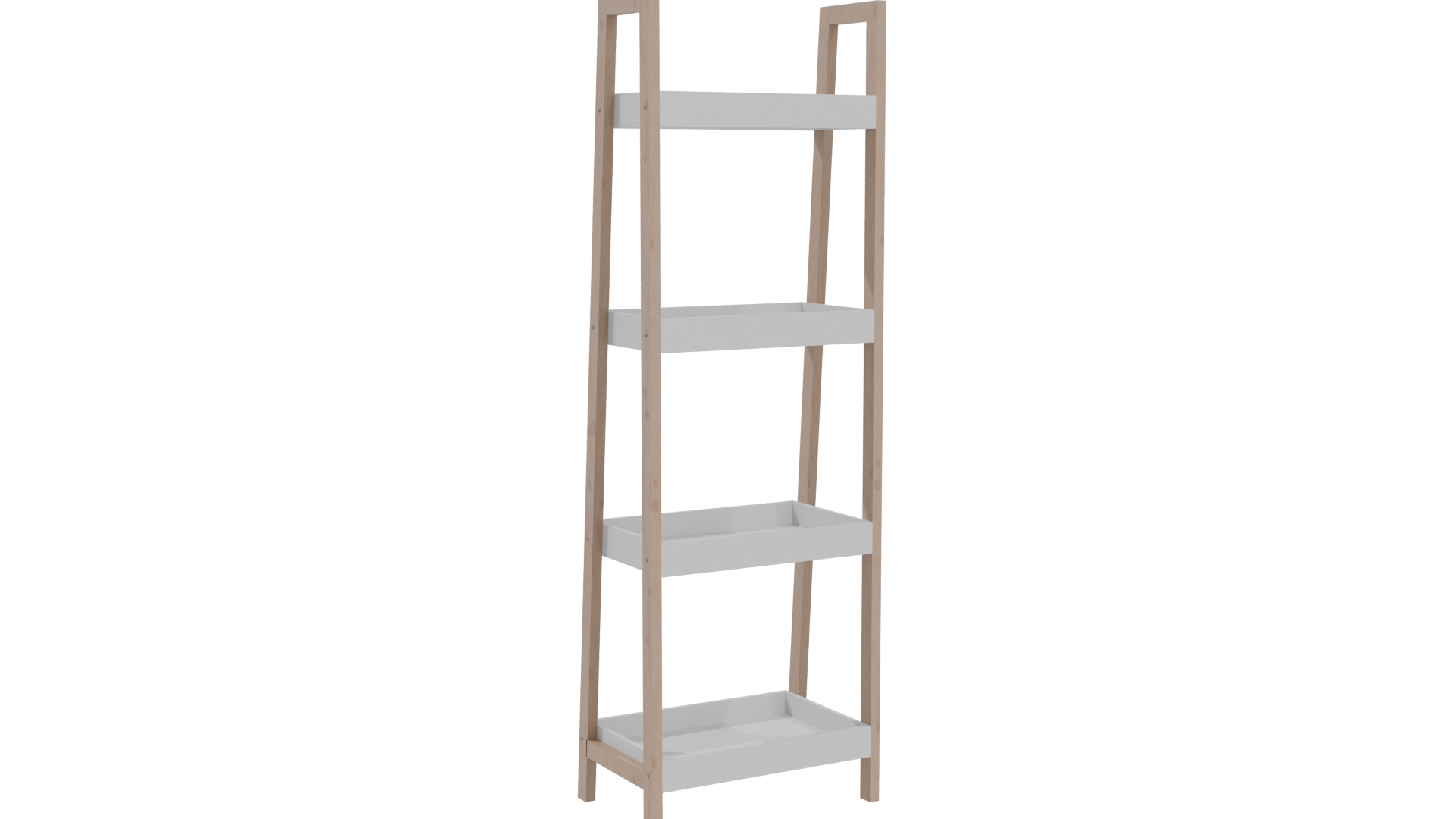 Minimalist Wooden Shelf 3D Model - Professional 3D Model Render 4