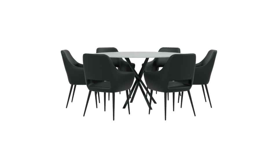 Modern Dining Table Set 3D - Professional 3D Model Render 2