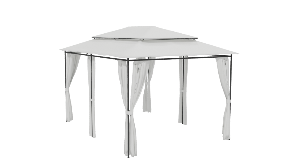Toldo Perola with Curtains 3D - Professional 3D Model Render 13