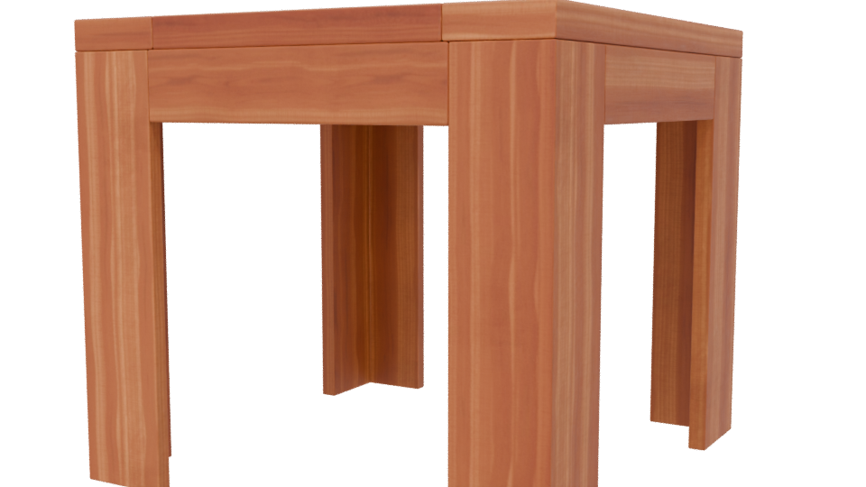 Stylish Wooden Dining Table Model - Professional 3D Model Render 6