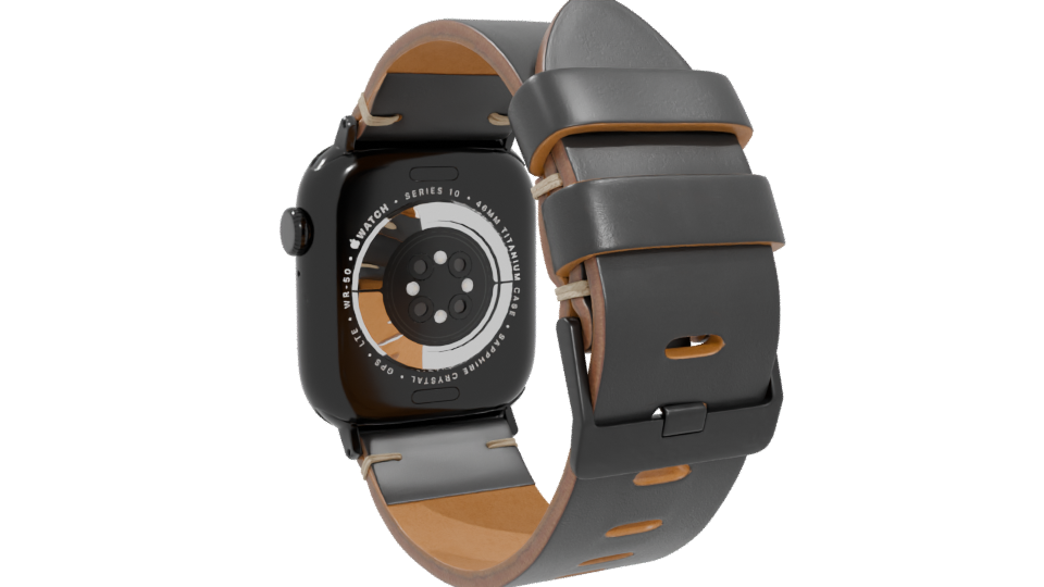 Shell Cordovan Leather Strap Watch 3D - Professional 3D Model Render 4