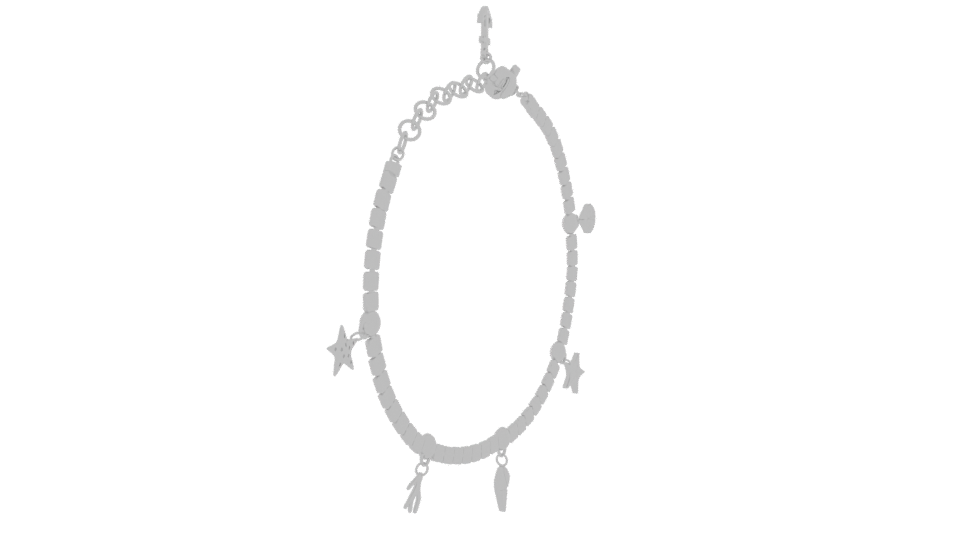 Silver Charm Bracelet 3D Model - Professional 3D Model Render 3
