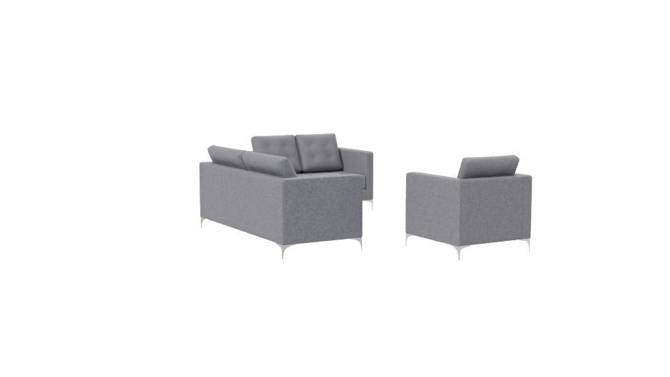 Stylish Grey Sofa Set 3D Model - Professional 3D Model Render 7